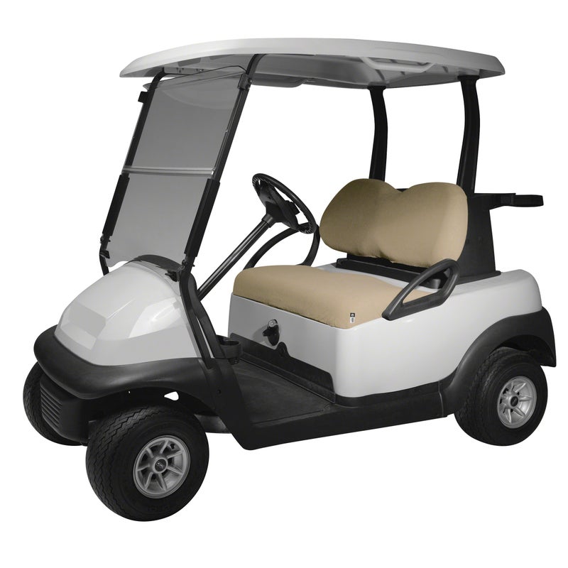 Classic Accessories Fairway Terry Cloth Golf Cart Seat Cover, Light Khaki - Image 1
